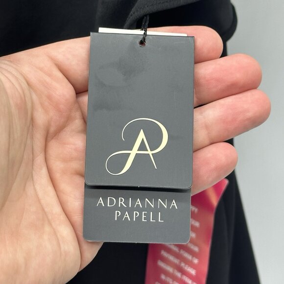 Adrianna Papell Plus Size 16W Black Flutter One Shoulder Wide Leg Jumpsuit NWT - Picture 10 of 16